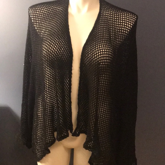 Steve Madden Sweaters - Steve Madden black net poncho